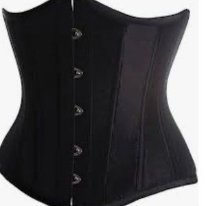 NWT Steel Boned Cotton Women Underbust Corset Bustier Satin Boned Lace Up Waist